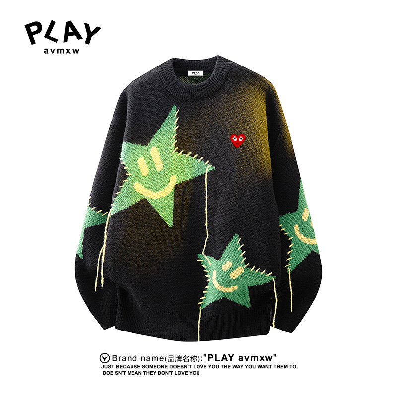 PLAYAVMXW宽松学生韩版圆领毛衣