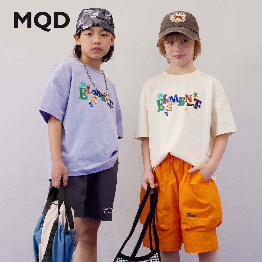 【吸湿速干】MQD童装男中大童潮酷短袖T恤街潮学院风休闲速干透气图片