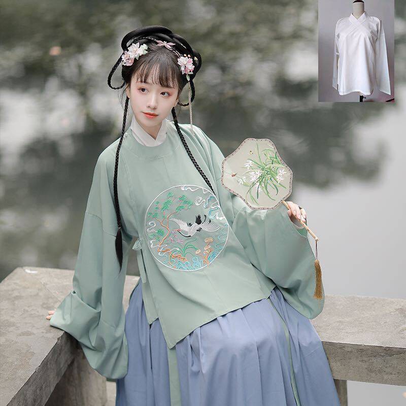 中式伴娘服出租齐腰琵琶袖整套学生诗朗诵汉文化节中国风文艺古装