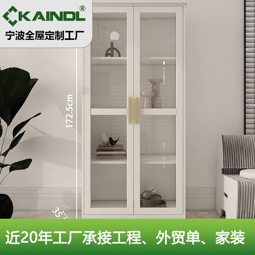 新中式带门防尘收纳书柜书架