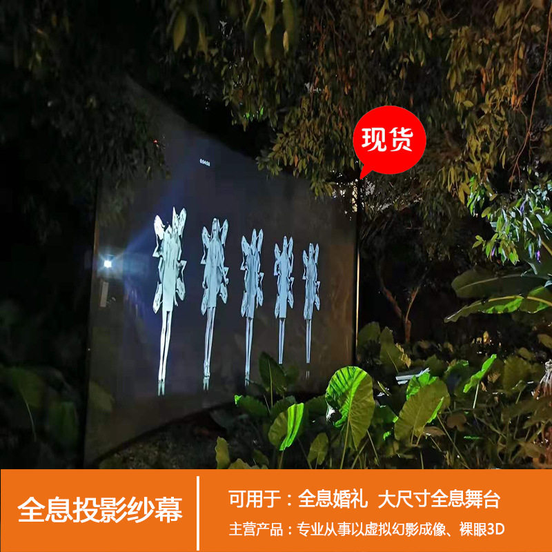 全息投影纱幕3D投影纱幕圆形裸眼电动升降婚礼舞台网纱投影纱