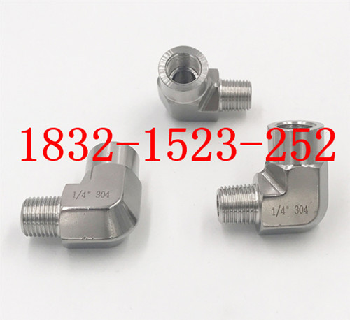 304不锈钢模锻直角内外丝接头 美制螺纹90度弯头3分NPT3/8-NPT3/8