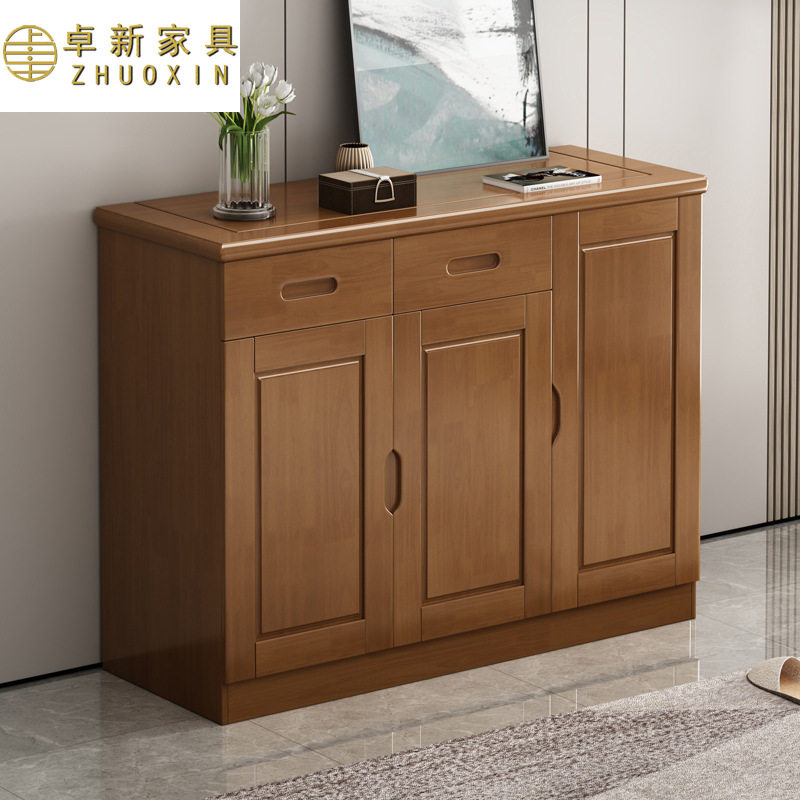 现代实木鞋柜经济型家用门口衣柜大容量门厅客厅进门储物收纳柜