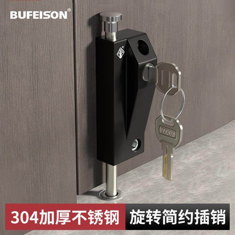 地锁有框玻璃地弹门锁铝合金旋转门插销锁落地插锁防盗自动插销锁
