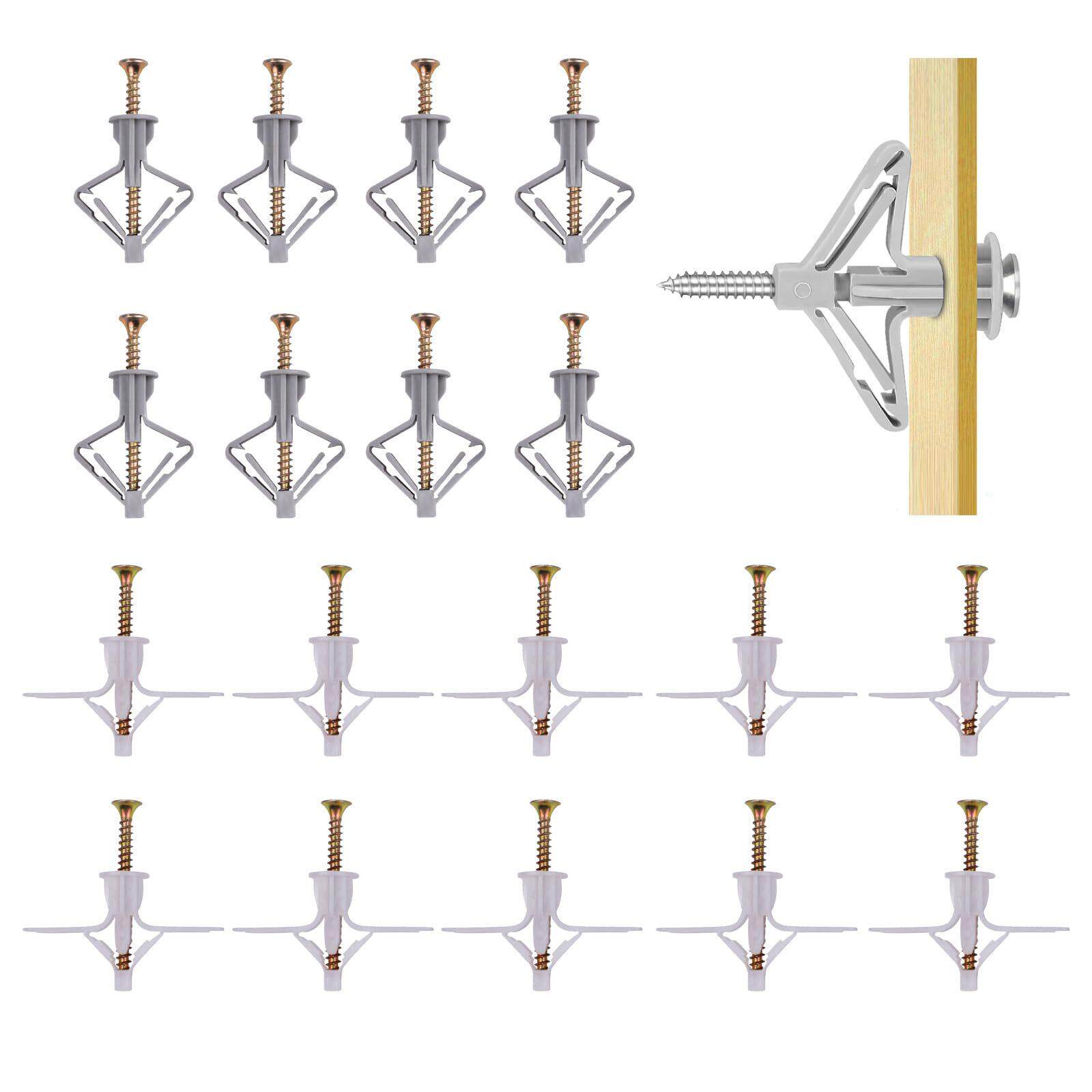 蝴蝶型膨胀管石膏板专用尼龙飞机膨胀螺丝