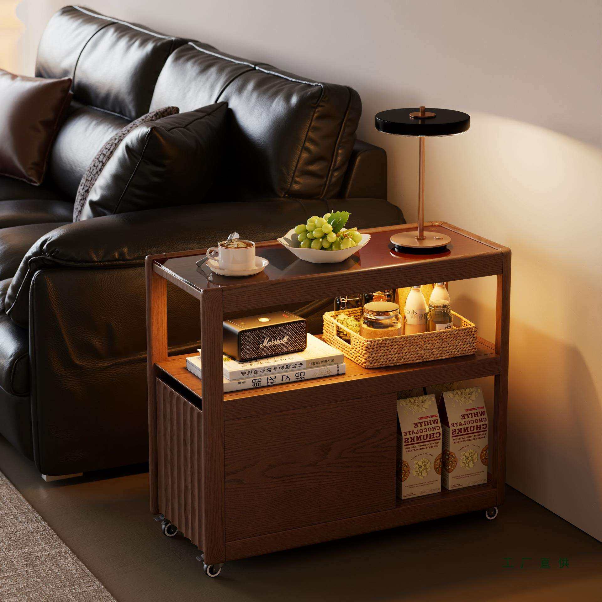 实木沙发边柜中式小户型客厅边几茶桌侧边柜可移动角几小茶几