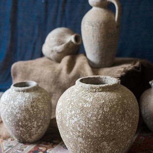 庞贝余晖系列古老罐子手工艺术花瓶花器装饰器皿摆件陶罐