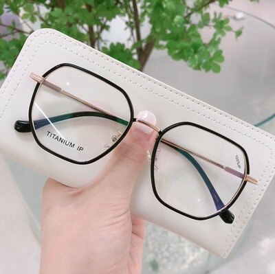T23913新款眼镜女半钛光学架原宿风百搭镜框男款配近视厂家直销