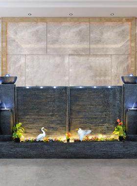 装饰水循环景观定制别墅花园公司庭院水幕墙流水假山喷泉酒店开业