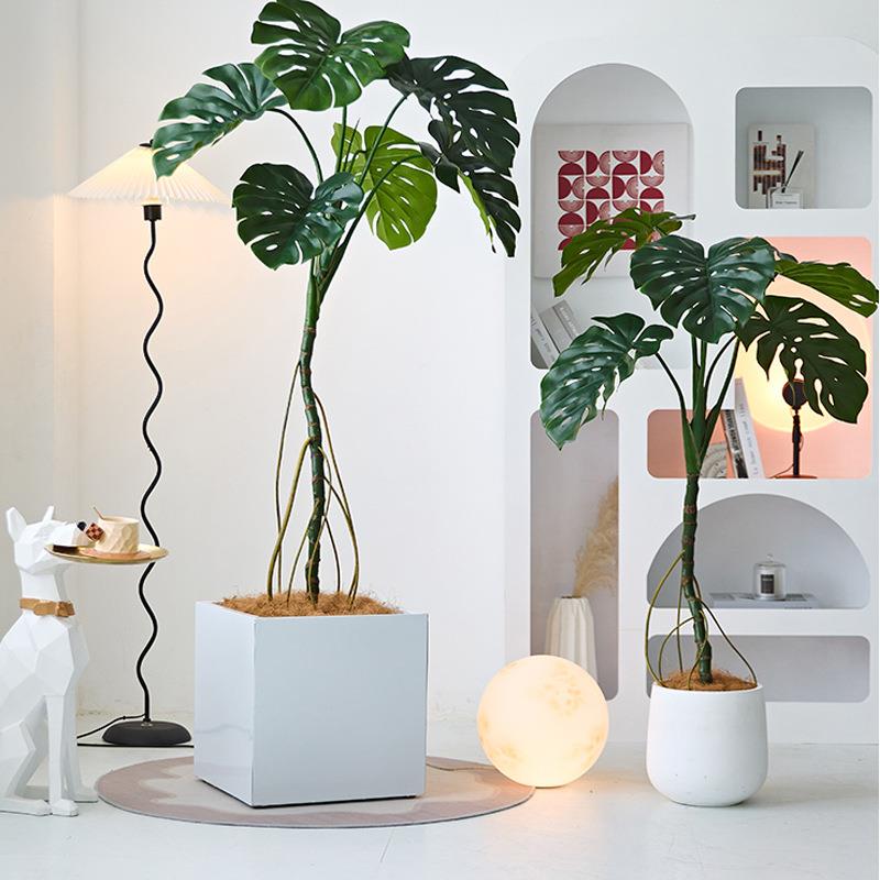 仿真绿植龟背竹假树室内客厅落地仿生植物盆栽北欧风装饰摆件