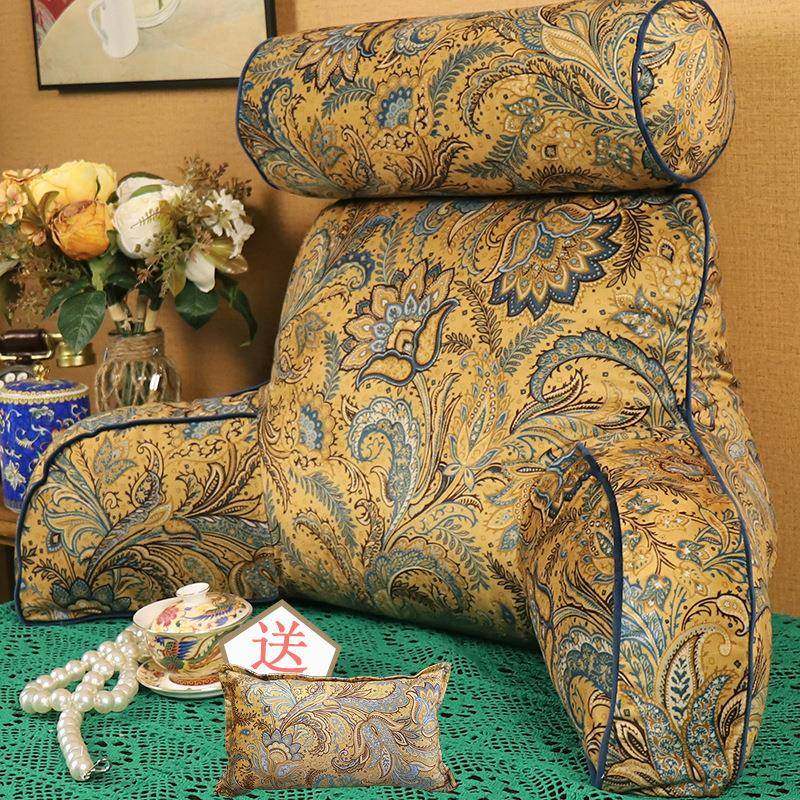 P66D美式床头靠枕护颈护腰靠垫飘窗台老人孕妇喂奶沙发加高大靠背