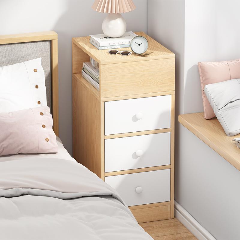超窄床头柜小型卧室现代简约迷你收纳床边柜实木色小尺寸简易柜子