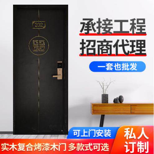 供应轻奢实木复合门免漆整套房间卧室门简约酒店隔音室内门