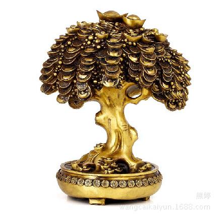 铜钱树铜摇钱树铜树元宝树家居办公室装饰品摆件工艺品