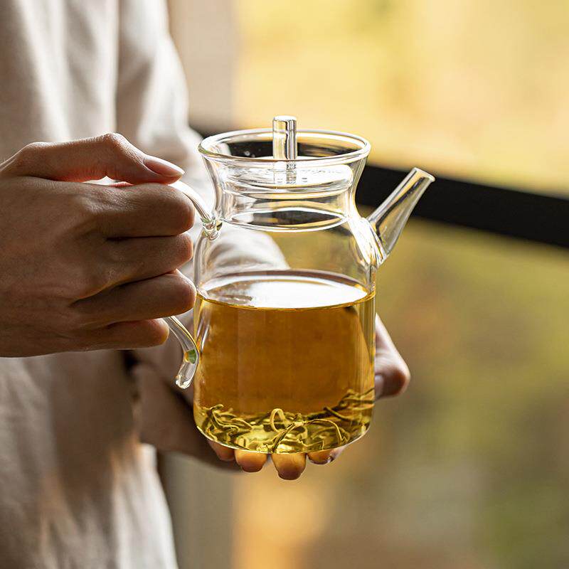 中式仿宋执壶加厚耐热玻璃小茶壶家用绿茶壶专用茶具办公室泡茶器