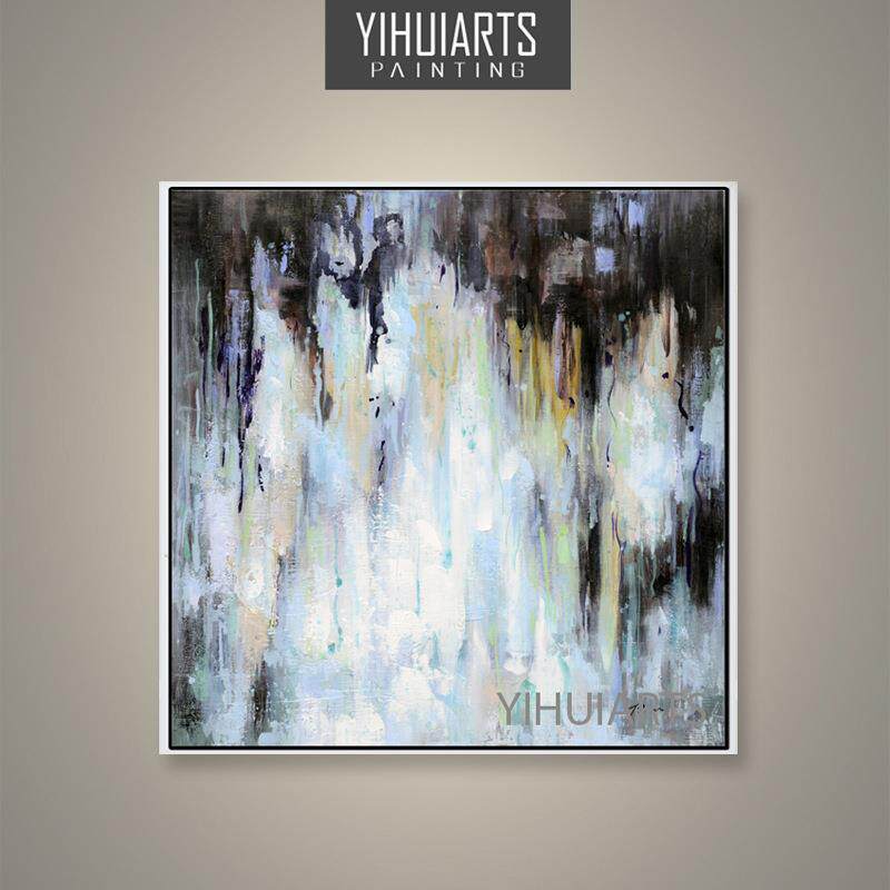 YIHUIARTS纯手绘走廊庭院背景装饰挂画新中式抽象主义油画
