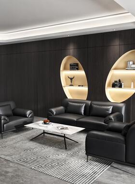 办公室接待会客现代简约北欧创意休闲三人位茶几组合商务沙发