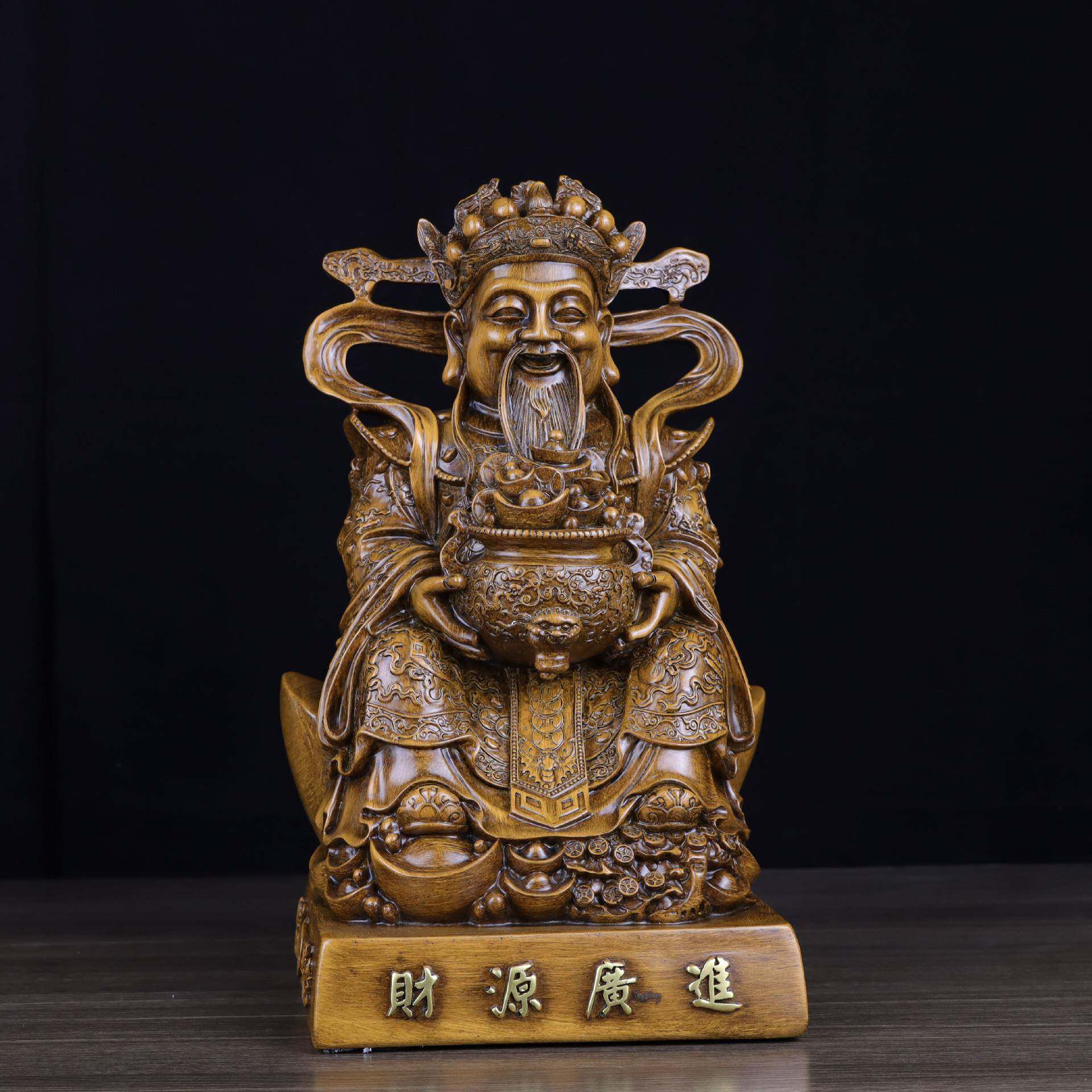 工艺品财神爷摆件文财神供奉财神像家用办公室店铺招财开业送礼