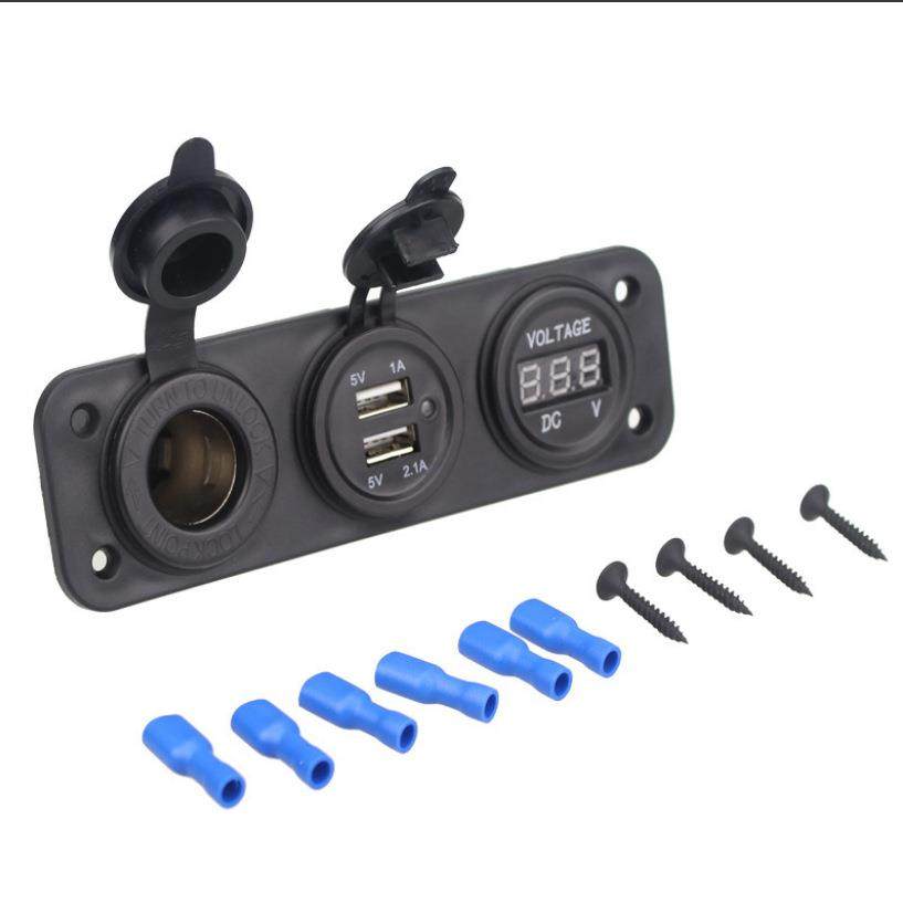 汽车船游艇数显电压表3.1A双USB车充电源母座3孔组合改装总成,电子/电工,接线端子,淘宝优惠券,粉丝福利购,淘宝优惠卷