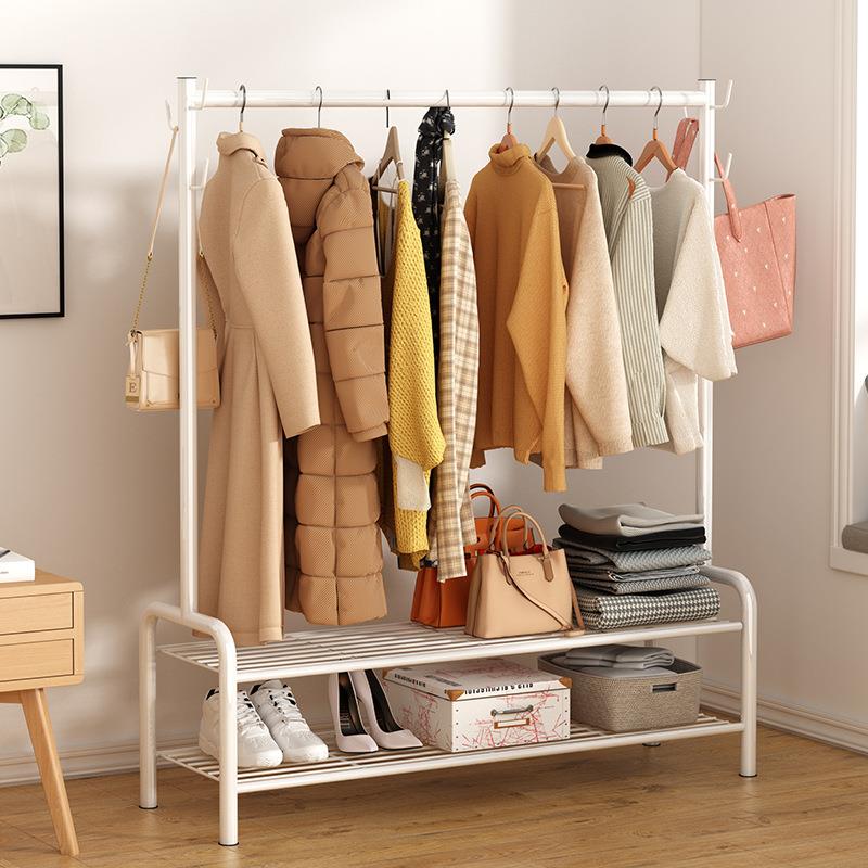 晾衣架落地折叠室内晒衣架阳台卧室挂衣架子家用简易单杆式衣帽架