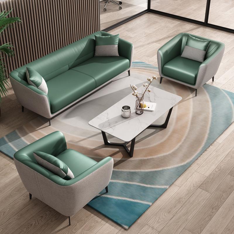 办公沙发会客接待区单人位商用休闲小型商务会客茶几办公室沙发