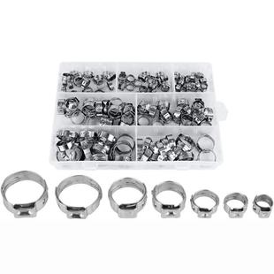 单耳无极卡箍喉箍抱箍卡扣管夹套装 130PCS盒装 304不锈钢