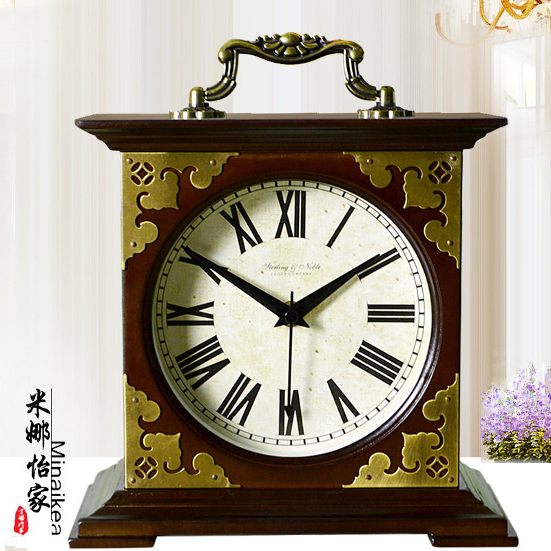 创意仿古座钟时尚静音现代客厅简约欧式石英钟表田园装饰批发台钟