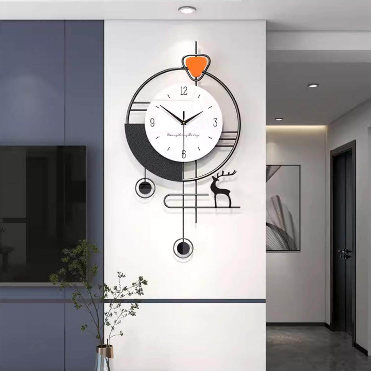 钟表挂钟客厅2023新款网红时钟挂墙创意现代简约装饰家用挂表餐厅