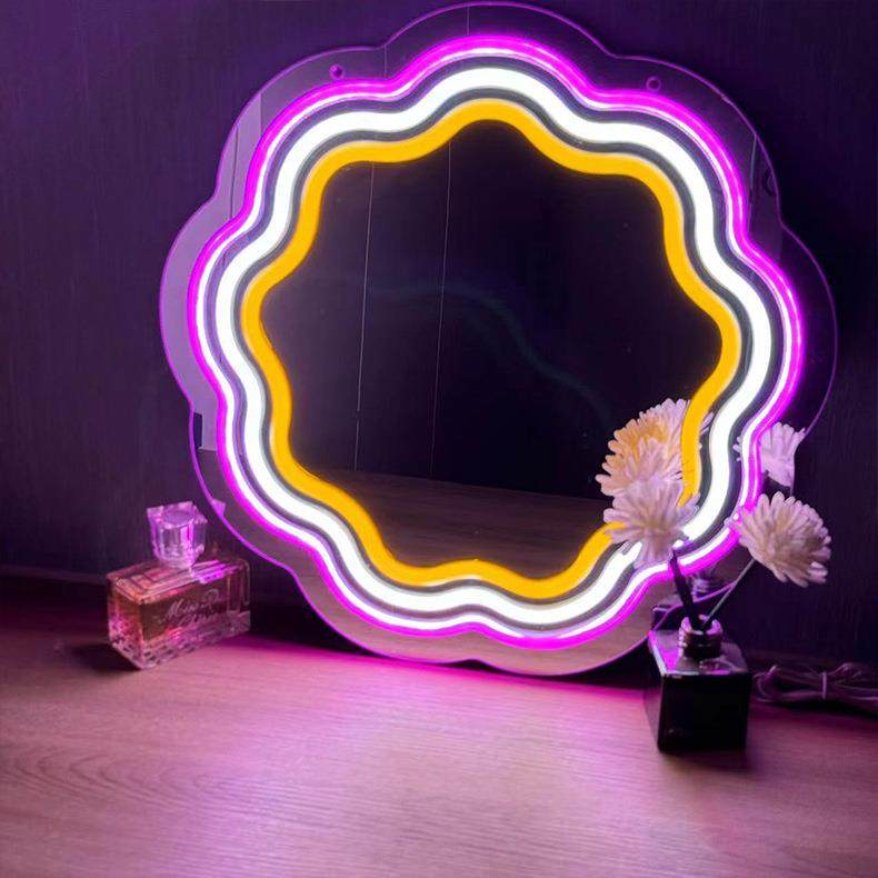 卡通镜面霓虹灯亚克力led创意发光镜子卧室化妆装饰氛围灯,鲜花速递/花卉仿真/绿植园艺,割草机/草坪机,淘宝优惠券,粉丝福利购,淘宝优惠卷