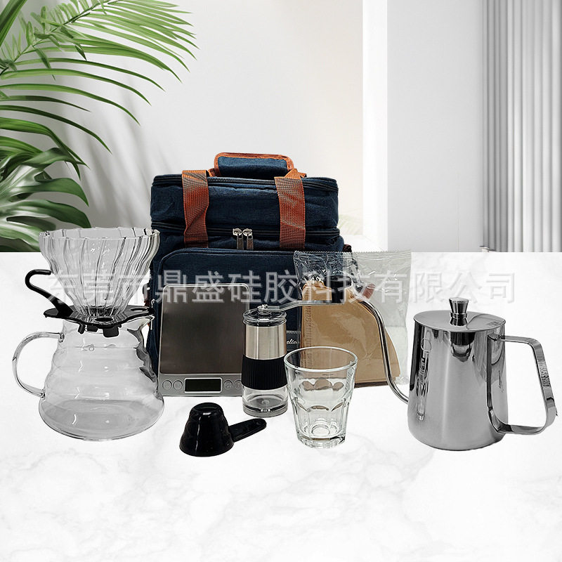 厂家热销手冲咖啡套装家用旅游便携手冲壶磨豆机咖啡器具组合