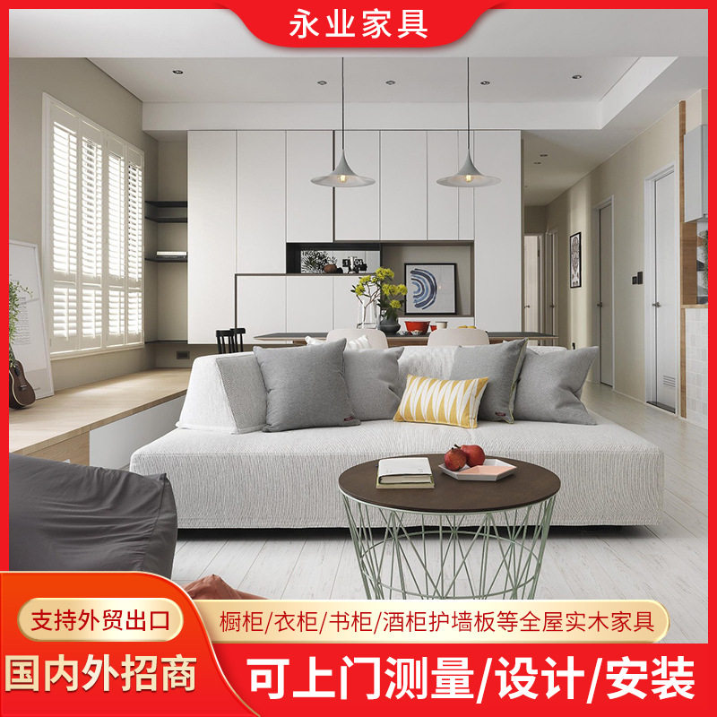 外贸出口实木餐边柜靠墙一体储物柜家用水柜新款客厅餐柜厨柜