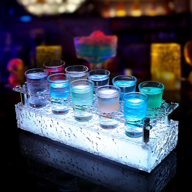 发光彩虹斗酒鸡尾酒杯架 磨砂野格杯鸡尾酒架 酒馆酒具斗酒杯套装