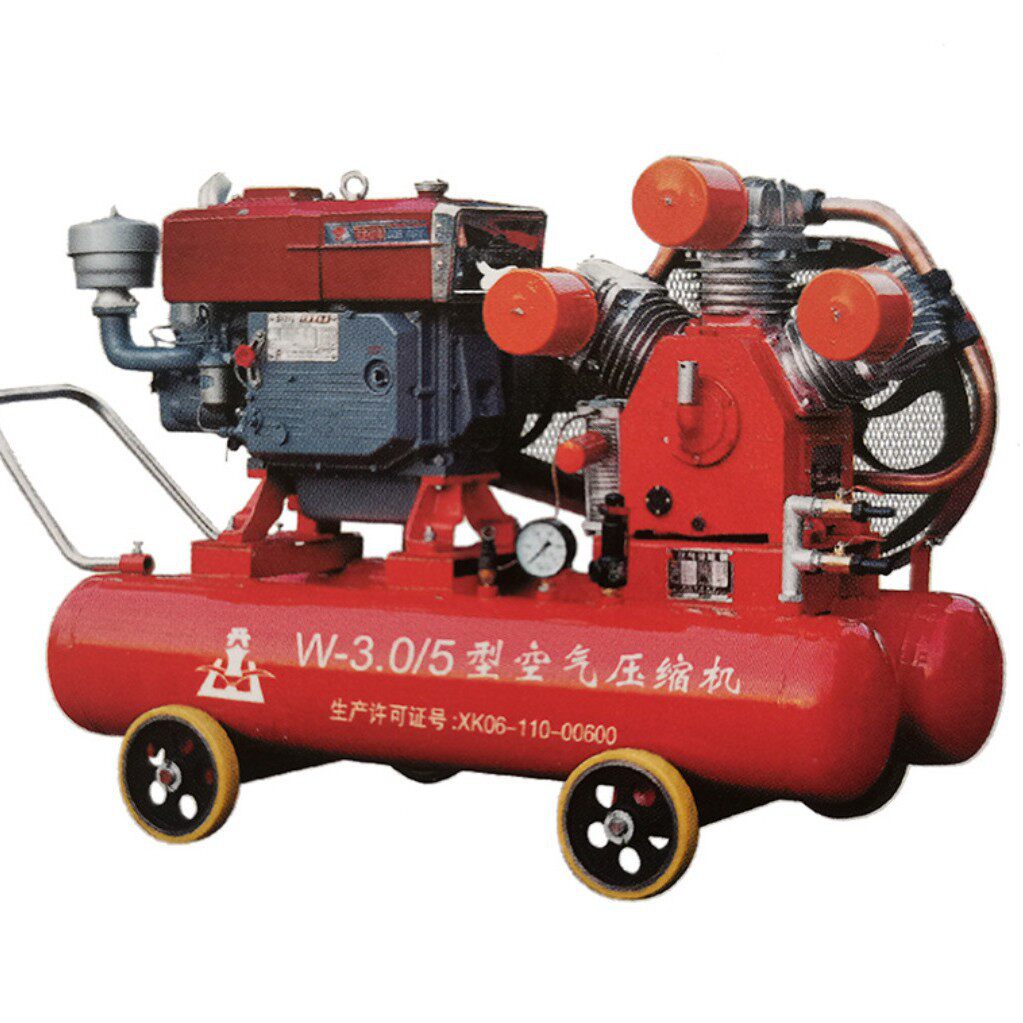 矿用小型空压机道路供气设备凿岩机破碎w-3-5活塞机带柴油机