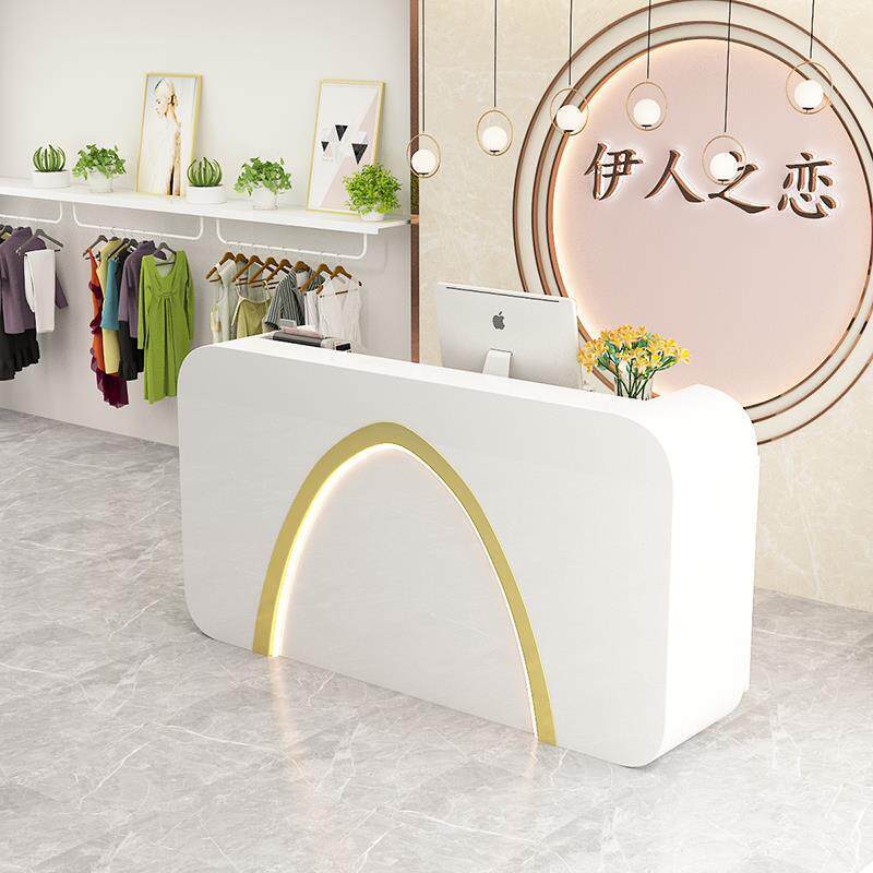 水果店收银台导台前台餐边吧台美术家用欧式接待桌子超市单人女装
