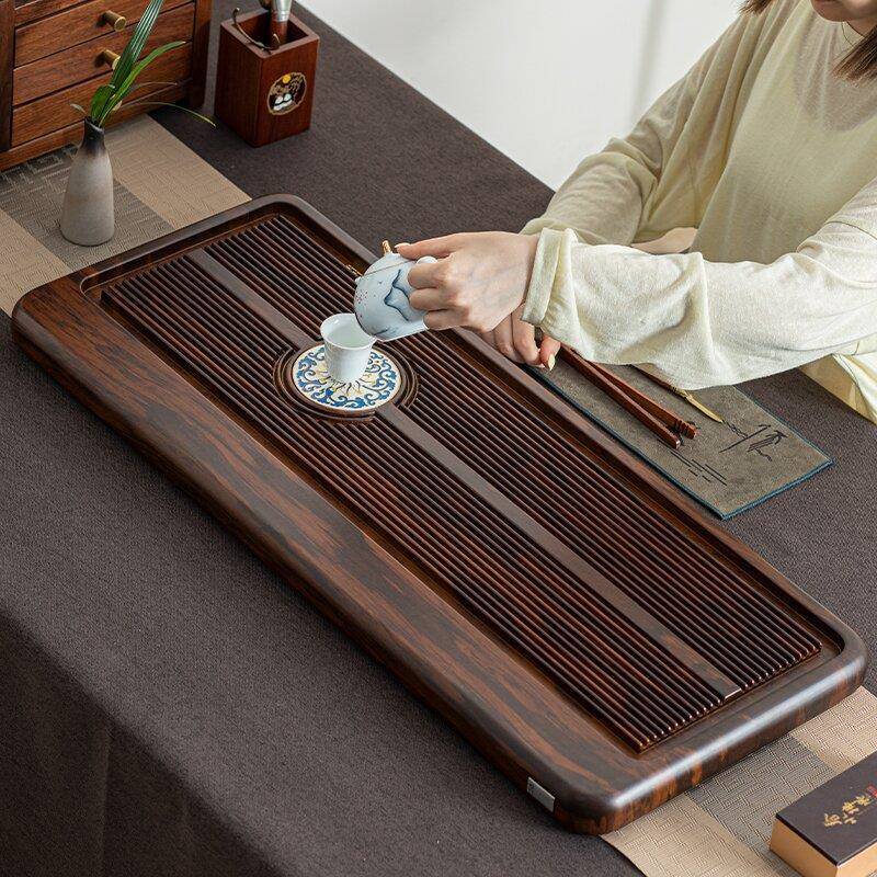 实木茶盘家用整块柯木茶具托盘大号长方形排水茶海茶台新款泡茶台