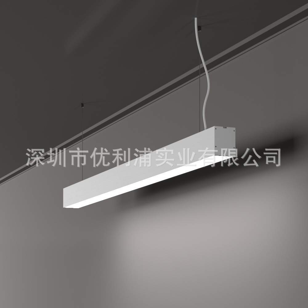 led办公灯 办公室吊灯超市长条灯 教室照明线条 方通灯吸顶吊线灯
