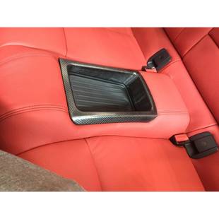 适用宝马F80M3 F82F83M4碳纤维后排座椅置物盒外框储物面板壳