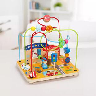 boby绕珠串珠大号城市交通木制儿童0-1-2-3周岁宝宝益智热销玩具