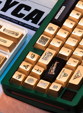 态珀埃及金属质感黑/金键帽客制化磁轴机械键盘PBT热升华原厂高度