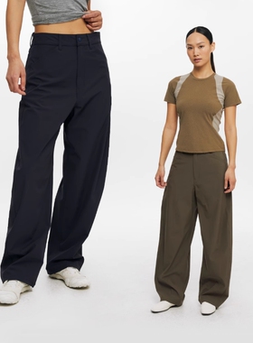 Oneup速干防晒香蕉裤秋冬户外休闲运动宽松工装黑色弯刀长裤男女