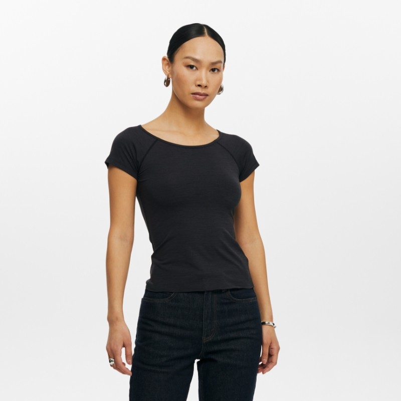 Oneup运动T恤女2025夏季新款插肩弹力透气黑色短款小个子瑜伽短袖,男装,T恤,淘宝优惠券,粉丝福利购,淘宝优惠卷