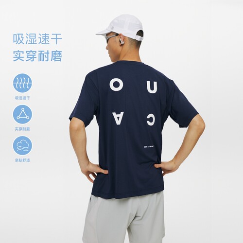 吸湿速干网眼logo短袖T恤