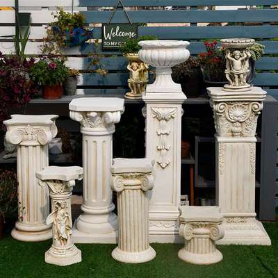 欧式花盆罗马柱摆件婚庆婚礼道具柱子底座复古花园庭院阳台装饰