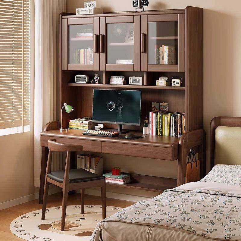 北欧实木书桌书架一体桌学生家用书柜组合学习桌小户型卧室电脑桌,基础建材,脚轮/万向轮,淘宝优惠券,粉丝福利购,淘宝优惠卷