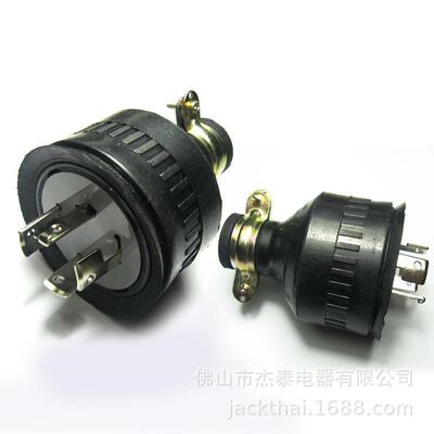 LK8420橡胶引挂式插头20A250V发电机自锁插头4P牵引式插头6420