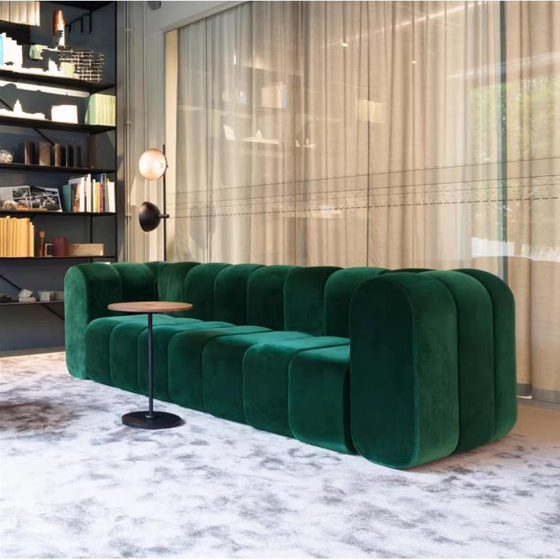 北欧轻奢简约小户型网红纳帕真皮沙发意式现代客厅双三人休闲沙发