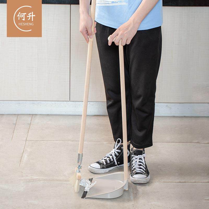 家用木质簸箕榉木扫把套装清洁木柄磨尖丝笤帚扫地防静电