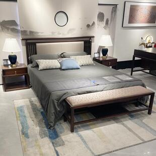 新中式实木床储物高箱床1.8米1.5双人床现代简约家具主卧婚床轻奢