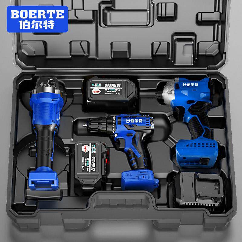三件套15节电池无刷锂电电钻充电款角磨机电钻扳手电池通用