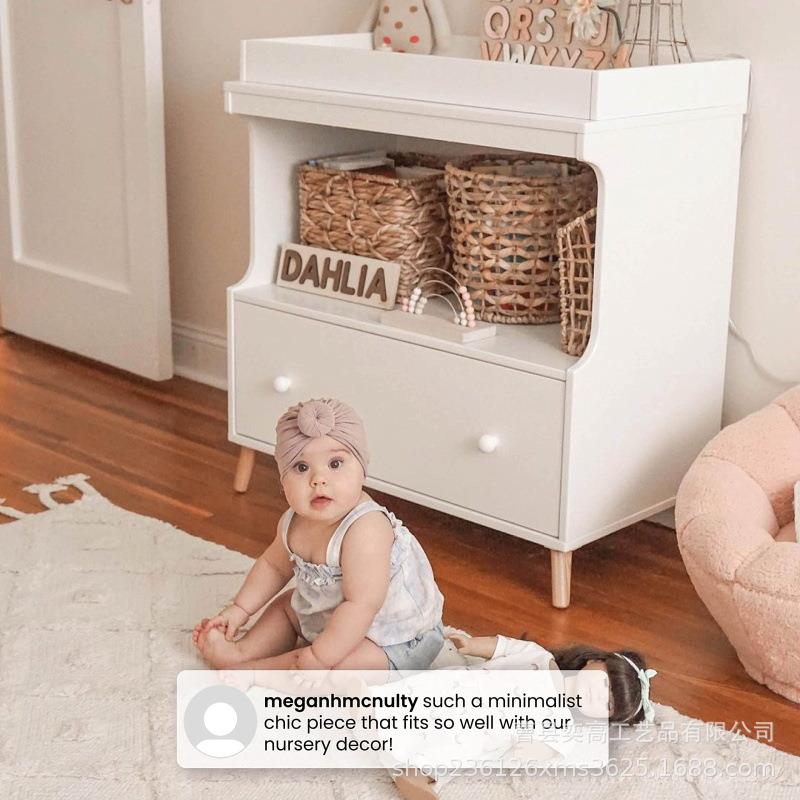 木质尿布台儿童换洗衣物收纳台实木尿布台家居收纳柜婴儿换尿布台